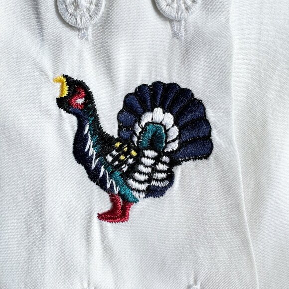 HESS FRACKMANN Trachten White Cotton Embroidered Blouse 36 - Picture 5 of 8